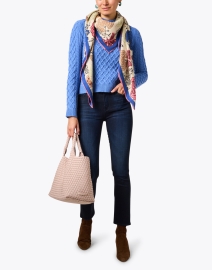 Look image thumbnail - Weekend Max Mara - Tilde Blue Wool Cable Knit Sweater