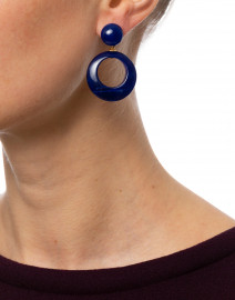 Ischia Blue Resin Drop Hoop Earrings