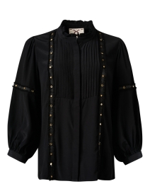 Emilia Black and Gold Embroidered Blouse
