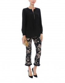 Gold and Black Floral Brocade Pant