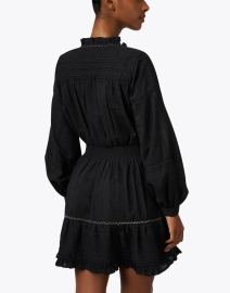 Back image thumbnail - Figue - Rayne Black Embroidered Cotton Dress
