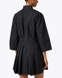 Back image thumbnail - Vince - Black Cotton Collar Dress