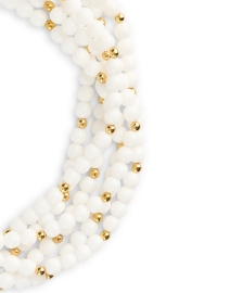 Fabric image thumbnail - Kenneth Jay Lane - White Glass and Gold Multi Strand Necklace