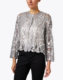 Front image thumbnail - Rani Arabella - Silver Lace Topper Jacket