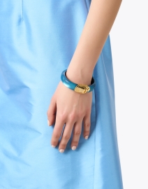 Look image thumbnail - Alexis Bittar - Blue Lucite Hinge Bracelet