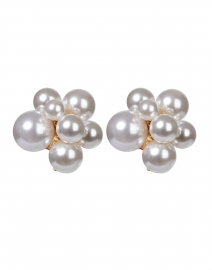 Pearl and Gold Cluster Clip-On Earrings