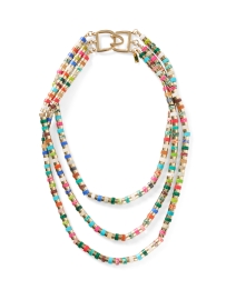 Product image thumbnail - Kenneth Jay Lane - Three Strand Gold Multicolor Necklace