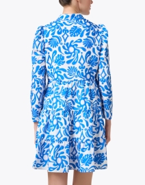 Back image thumbnail - Sail to Sable - Blue Splash Print Tiered Dress
