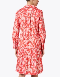 Back image thumbnail - Marc Cain - Pink and Red Print Cotton Dress