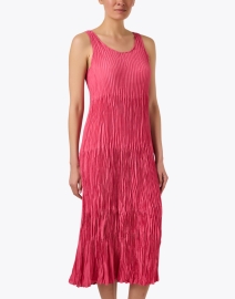 Front image thumbnail - Eileen Fisher - Pink Crushed Silk Dress