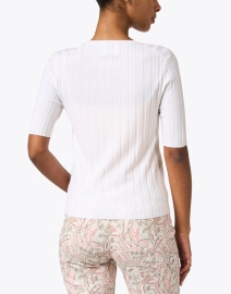 Back image thumbnail - Allude - Ivory Merino Wool Knit Top