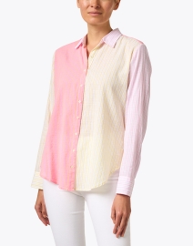 Front image thumbnail - Xirena - Beau Pink and Yellow Stripe Shirt
