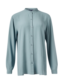 Product image thumbnail - Eileen Fisher - Blue Silk Blouse
