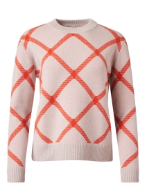 Product image thumbnail - Kinross - Beige Plaid Cashmere Sweater