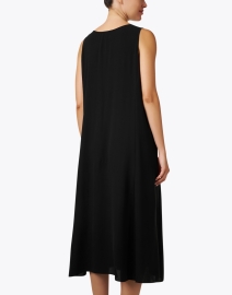 Back image thumbnail - Eileen Fisher - Black Silk Georgette Dress