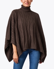 Front image thumbnail - Burgess - Perry Brown Cotton Cashmere Poncho