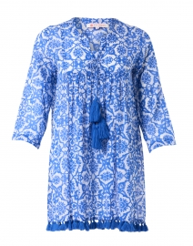 Seychelles Blue Floral Cotton Tunic