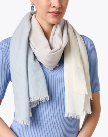 Look image thumbnail - Johnstons of Elgin - Blue Ombre Cashmere Stole