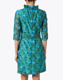 Back image thumbnail - Abbey Glass - Claudine Green Floral Organza Dress