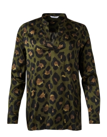 Green Leopard Stretch Blouse