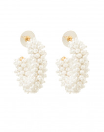 Product image thumbnail - Mignonne Gavigan - Taylor White and Gold Mini Hoop Earrings