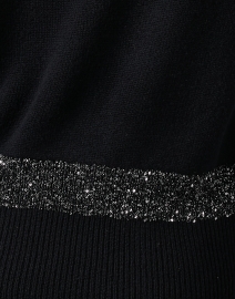 Fabric image thumbnail - Seventy - Black Metallic Stripe Turtleneck Sweater
