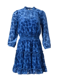 Product image thumbnail - Shoshanna - Sasha Blue Floral Velvet Dress