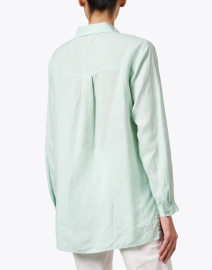 Back image thumbnail - Eileen Fisher - Mint Green Linen Shirt