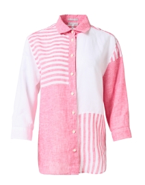 Product image thumbnail - Hinson Wu - Halsey Pink and White Linen Shirt