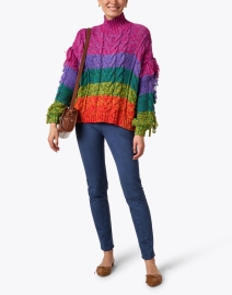 Look image thumbnail - Farm Rio - Rainbow Cable Knit Sweater