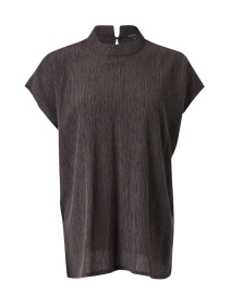 Product image thumbnail - Eileen Fisher - Taupe Plisse Mock Neck Top