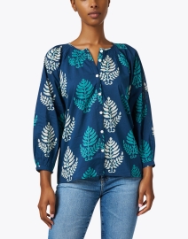 Front image thumbnail - Bell - Courtney Navy Print Blouse