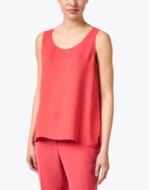 Front image thumbnail - Lafayette 148 New York - Finnley Coral Pink Silk Top