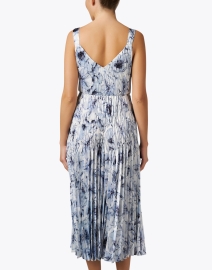 Back image thumbnail - Vince - White and Blue Floral Pleated Dress