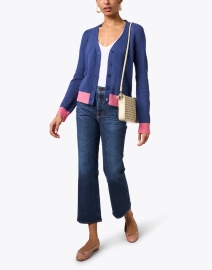 Look image thumbnail - Jumper 1234 - Blue and Pink Cashmere Cardigan