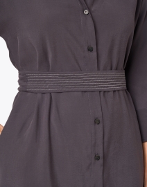 Extra_1 image thumbnail - Peserico - Black Belted Shirt Dress