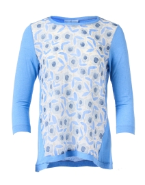 Blue Floral Knit Top