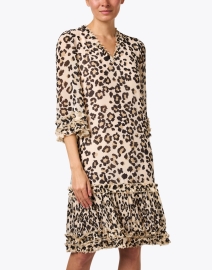 Front image thumbnail - Marc Cain - Beige Leopard Print Dress