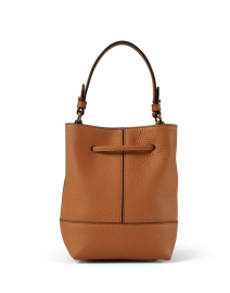 Back image thumbnail - Strathberry - Lana Osette Mini Tan Leather Bucket Bag