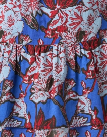 Fabric image thumbnail - Ro's Garden - Blue and Red Floral Print Shirt Dress