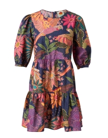 Navy Multi Print Cotton Dress