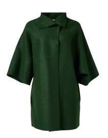 Green Wool Kimono Coat