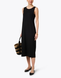 Look image thumbnail - Eileen Fisher - Black Stretch Jersey Knit Dress