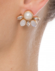 Pearl and Crystal Stud Clip-On Earrings
