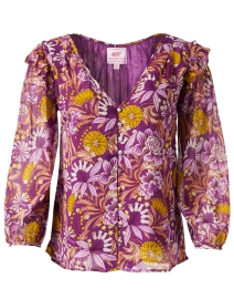 Product image thumbnail - Banjanan - Elise Purple Floral Top