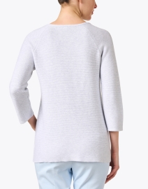 Back image thumbnail - Kinross - Grey Cotton Garter Stitch Sweater