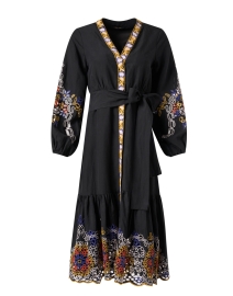 Sibel Black Embroidered Dress