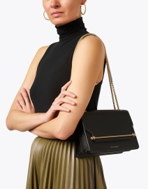 Look image thumbnail - Strathberry - East/West Black Leather Crossbody Bag