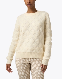 Front image thumbnail - Madeleine Thompson - Luciana Cream Wool Cashmere Sweater