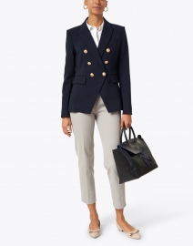 Look image thumbnail - Veronica Beard - Miller Navy Dickey Jacket with Gold Buttons